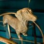 Gold Dachshund Dog Statue, thumbnail 2 of 5