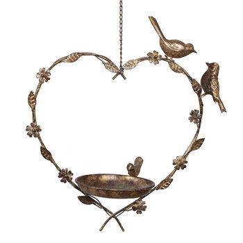 Personalised Hanging Heart Garden Bird Dish, 2 of 8