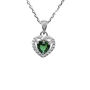 Green Heart Halo Cubic Zirconia Necklace, thumbnail 4 of 7