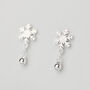 Sterling Silver Snowflake Dangle Stud Earrings, thumbnail 1 of 6