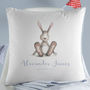 Personalised New Baby Bunny Cushion, thumbnail 1 of 9