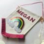 Fabric Name Banner Door Sign With Rainbow, thumbnail 2 of 3