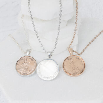 Personalised 90th Birthday Farthing Necklace, 6 of 7