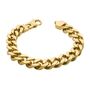 Mens Gold Plated Stainless Steel Heavy Curb Bracelet, thumbnail 4 of 8