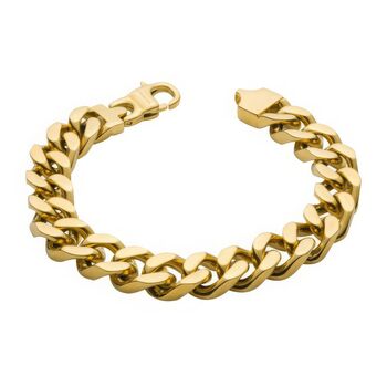 Mens Gold Plated Stainless Steel Heavy Curb Bracelet, 4 of 8