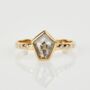 18ct Gold Shield Salt And Pepper Diamond Ring, thumbnail 1 of 3