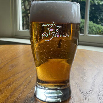 50th Birthday Shooting Star Pint Glass, 4 of 7