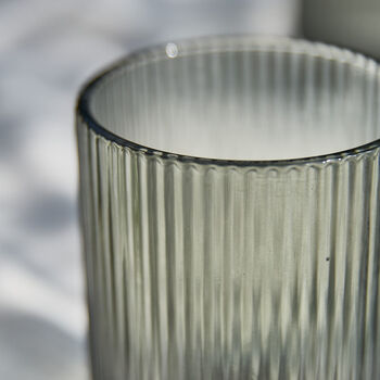 Palermo Set Of Four Grey Ribbed Tumblers, 4 of 5