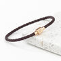 Personalised Rose Gold Plated Clasp Leather Bracelet, thumbnail 1 of 6