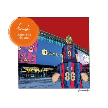 Fc Barcelona Personalised Football Gift, Print Or Card, 3 of 10