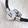Men's Personalised Leather Bracelet With Disc Clasp, thumbnail 4 of 12