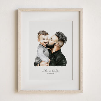 Personalised Father’s Day Gift – Hand Drawn Football Portrait From Photo | Custom Watercolour Artwork For Dad, Grandad Or Daddy’s Dream Team, 8 of 9