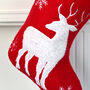 Personalised Red Christmas Stocking With Plush Reindeer, thumbnail 2 of 5