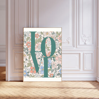 'Love' Liberty Green Floral Print, 2 of 4