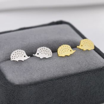 Hedgehog Stud Earrings In Sterling Silver, 5 of 12