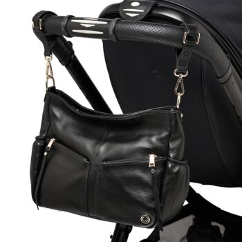 Lennox Midi Black Leather Handbag, 4 of 10