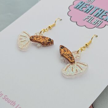 Handmade Sparkly Guppy Fish Earrings – Glitter Resin In Multiple Colours, 7 of 8