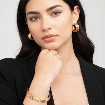 Nami 18 K Gold Plated Twist Bangle, 3 of 5