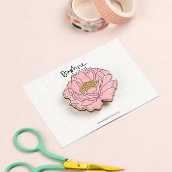 Wooden Peony Magnet, 3 of 5