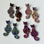 Abalone Cat Dangle Earrings, thumbnail 3 of 11