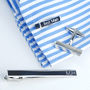 Personalised Tie Clip And Bar Tip Cufflinks Set, thumbnail 1 of 10