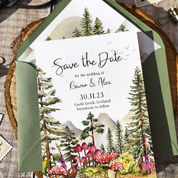 Forest Save The Date Cards And Envelopes, 5 of 6