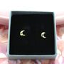 Moon Zircon Detail Stud Earrings, thumbnail 1 of 2