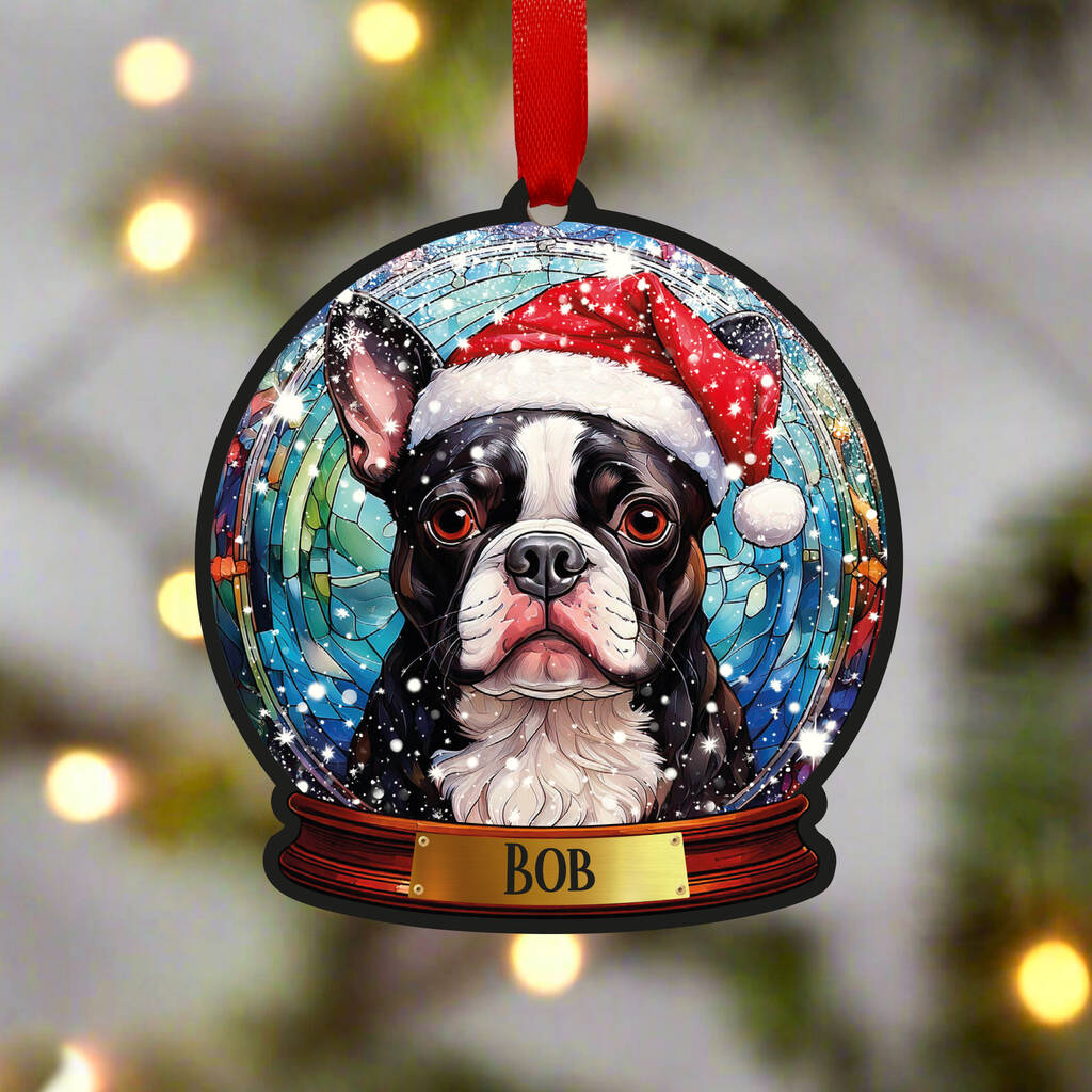 Boston Terrier Dog Tree Decoration, 1 of 2