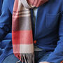 Men's Cashmere Blend Red Check Scarf, thumbnail 5 of 11