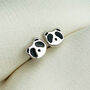 Sterling Silver Tiny Racoon Face Stud Earrings, thumbnail 2 of 6