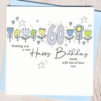 Personalised 50th Birthday Floral Card, 2 of 2