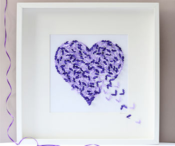 Stunning Feature 3D Framed White Butterfly Love Heart, 9 of 11