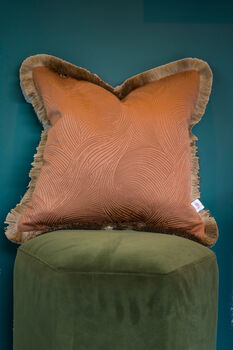 Burnt Orange Fringe Cushion Cover, 2 of 6