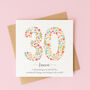 Personalised Floral Fun Birthday Card – Any Number, thumbnail 8 of 11