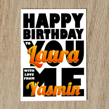 Personalised Names Birthday Card With Message, 4 of 8