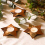 Set Of Three Copper Star Tea Light Holders, thumbnail 1 of 10