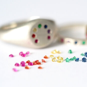 Rainbow Ring Handmade Silver And Gems, 5 of 12