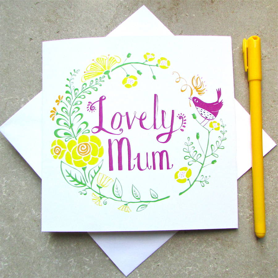 'Lovely Mum' Mother's Day Card, 1 of 4
