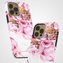 Pink Peony X White Marble Tough Case For iPhone, thumbnail 3 of 4