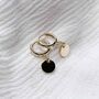 Circular Orb Geometric Charm Huggies, thumbnail 1 of 3