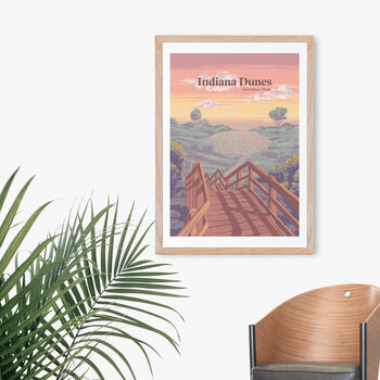 Indiana Dunes National Park USA Travel Poster Art Print, 4 of 8