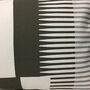 Combed Stripe Cushion, Black + White, thumbnail 2 of 4