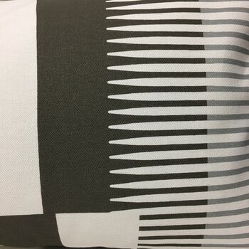 Combed Stripe Cushion, Black + White, 2 of 4