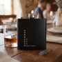 Personalised Matte Black 6oz Hip Flask Wedding, Groomsmen And Milestone Birthday Gift, thumbnail 1 of 12