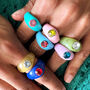 Colourful Resin Ring With Rhinestone, thumbnail 1 of 9