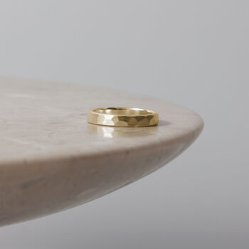 Brushed Hammered 9ct/18ct Gold 3mm Ring, 3 of 8
