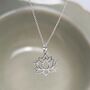 Sterling Silver Lotus Flower Necklace, thumbnail 4 of 6