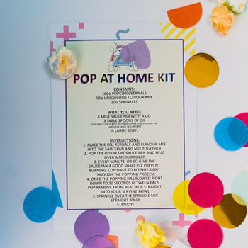 Make Your Own Birthday Cake Flavour Popcorn At Home Kit, 2 of 2