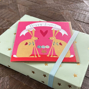 Easter Bunnies Greetings Card, 3 of 5