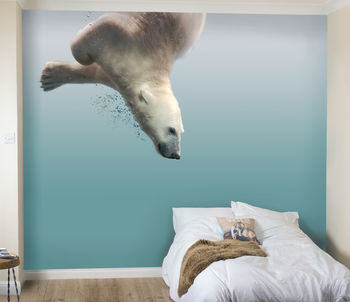 Arctic Polar Bear Self Adhesive Wallpaper Mural, 2 of 4